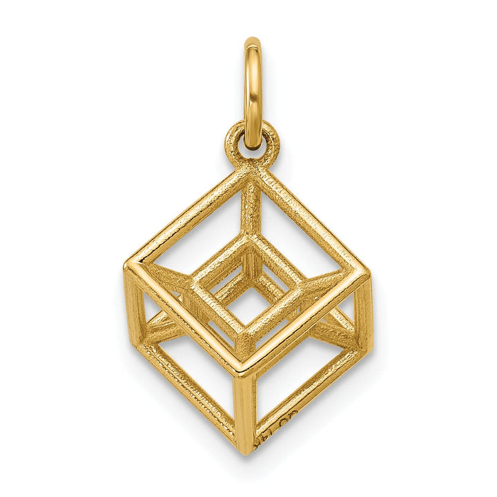 Lovely Rita's Pendants & Charms 14K Yellow Gold Polished Hypercube Shape Pendant