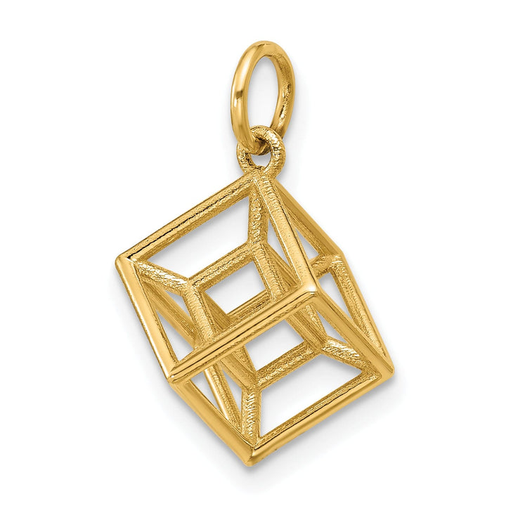 Lovely Rita's Pendants & Charms 14K Yellow Gold Polished Hypercube Shape Pendant