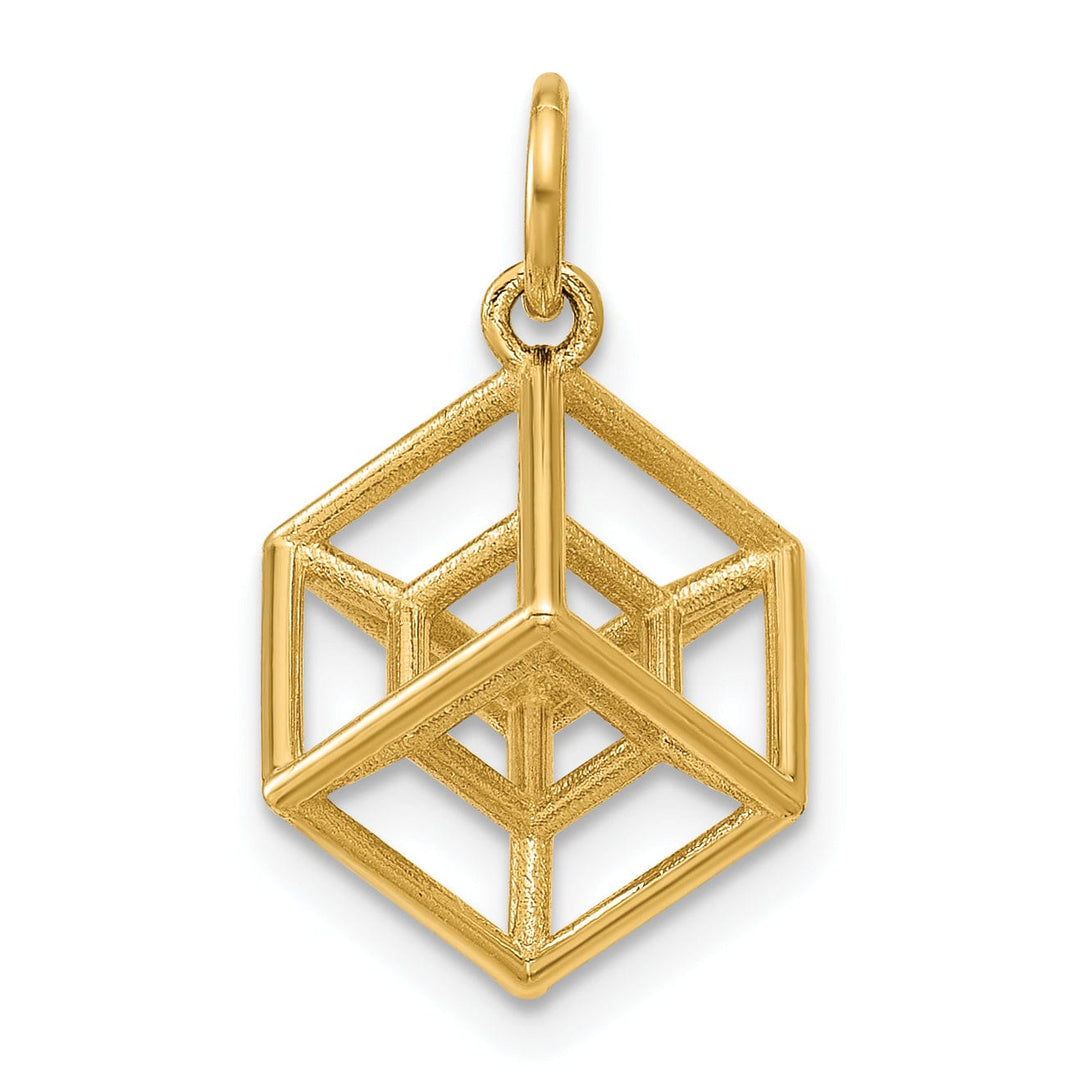 Lovely Rita's Pendants & Charms 14K Yellow Gold Polished Hypercube Shape Pendant