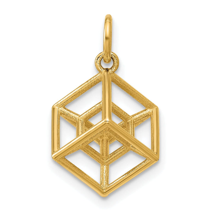 Lovely Rita's Pendants & Charms 14K Yellow Gold Polished Hypercube Shape Pendant