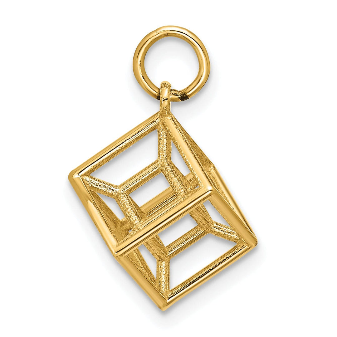 Lovely Rita's Pendants & Charms 14K Yellow Gold Polished Hypercube Shape Pendant