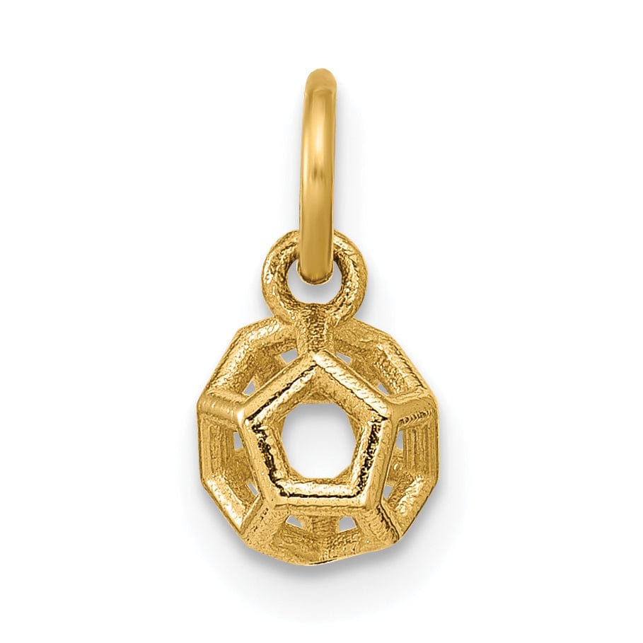 Lovely Rita's Pendants & Charms 14K Yellow Gold Polished Icosahedron Shape Pendant