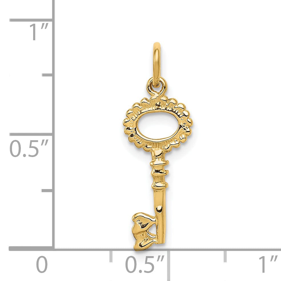 Lovely Rita's Pendants & Charms 14k Yellow Gold Polished Key Charm Pendant