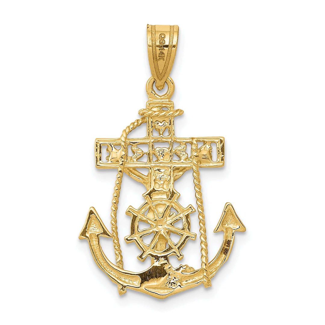 Lovely Rita's Pendants & Charms 14K Yellow Gold Polished Mariner Crucifix Pendant