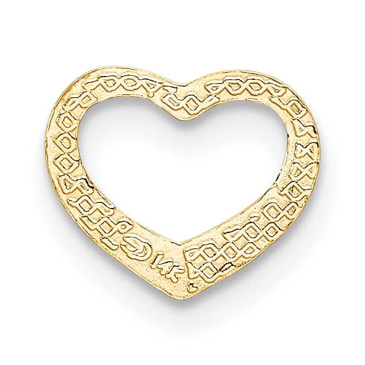 Lovely Rita's Pendants & Charms 14k Yellow Gold Polished Mini Floating Heart Design Slide Pendant