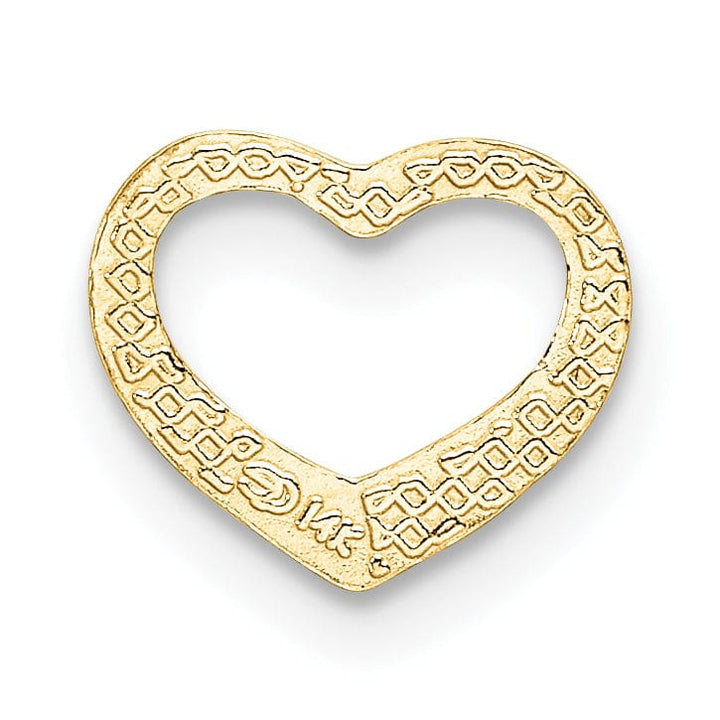 Lovely Rita's Pendants & Charms 14k Yellow Gold Polished Mini Floating Heart Design Slide Pendant