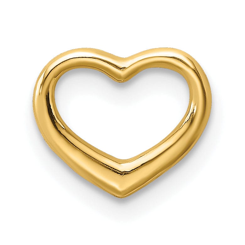 Lovely Rita's Pendants & Charms 14k Yellow Gold Polished Mini Floating Heart Design Slide Pendant