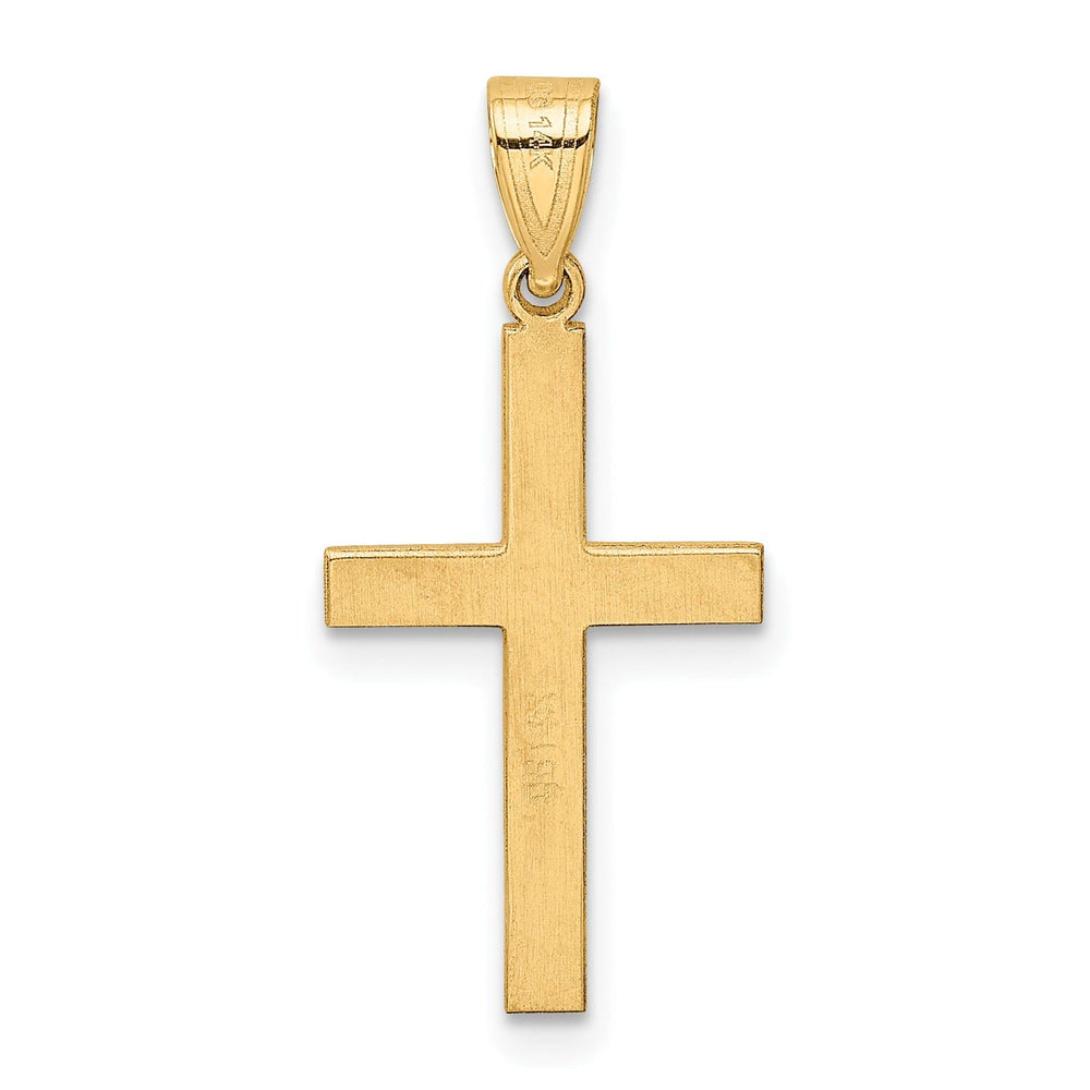 Lovely Rita's Pendants & Charms 14k Yellow Gold Polished Minimalist .01 CT Diamond Cross Pendant