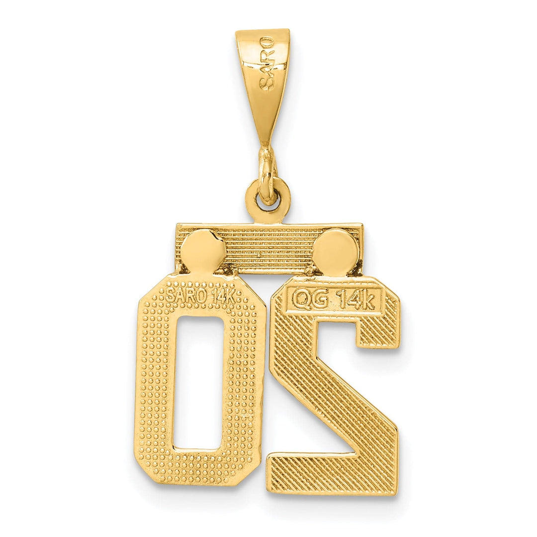 Lovely Rita's Pendants & Charms 14k yellow gold polished small number 20 charm
