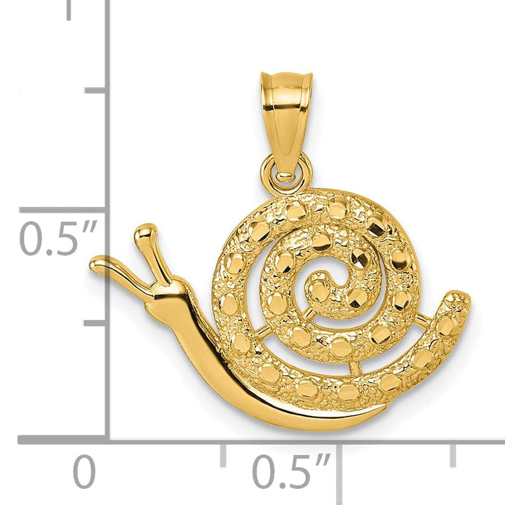 Lovely Rita's Pendants & Charms 14k Yellow Gold Polished Textured D.C Snail Pendant