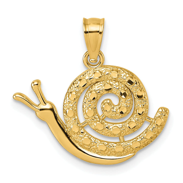 Lovely Rita's Pendants & Charms 14k Yellow Gold Polished Textured D.C Snail Pendant