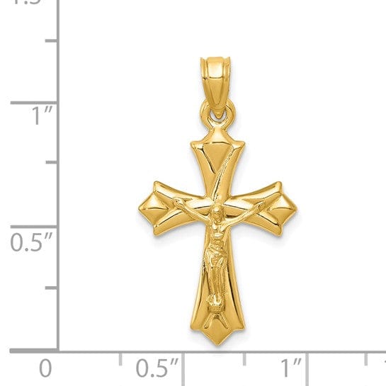 Lovely Rita's Pendants & Charms 14k Yellow Gold Reversible Crucifix Cross Pendant