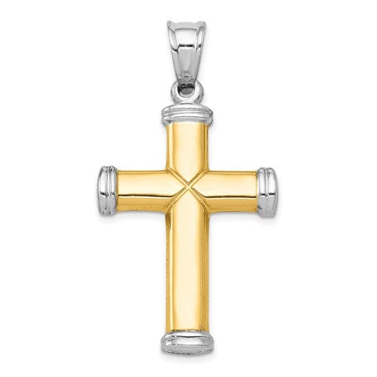 Lovely Rita's Pendants & Charms 14k Yellow Gold Rhodium Reversible Cross