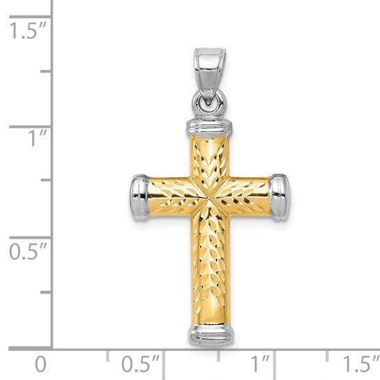 Lovely Rita's Pendants & Charms 14k Yellow Gold Rhodium Reversible Cross