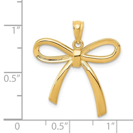 Lovely Rita's Pendants & Charms 14k Yellow Gold Ribbon Bow Charm Pendant