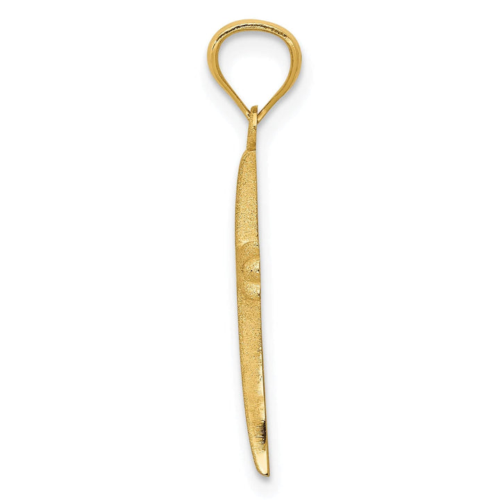 Lovely Rita's Pendants & Charms 14k Yellow Gold Satin D.C Finish Fluer De Lis Cross