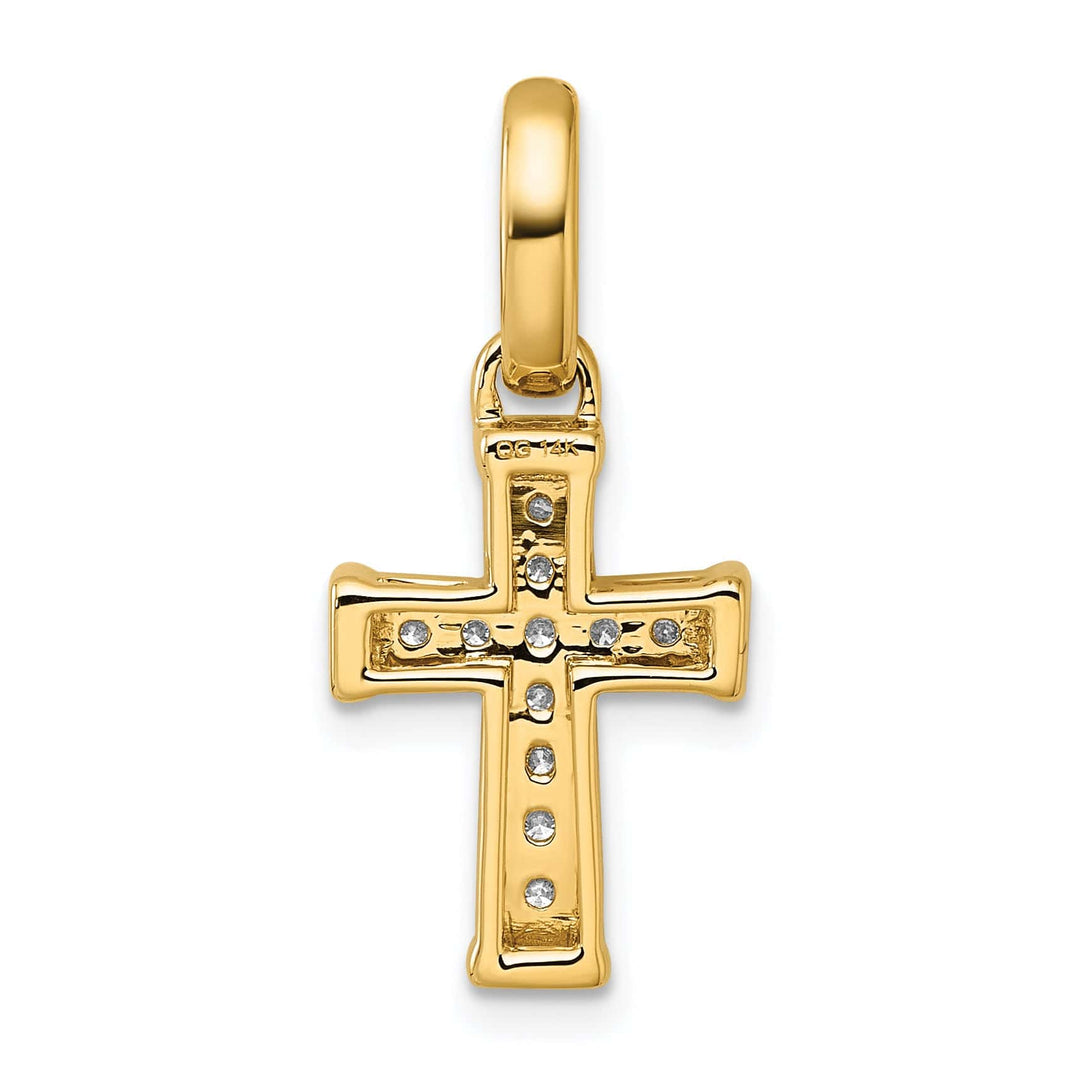 Lovely Rita's Pendants & Charms 14k Yellow Gold Small 1/5 CT Diamond Latin Design Cross Pendant