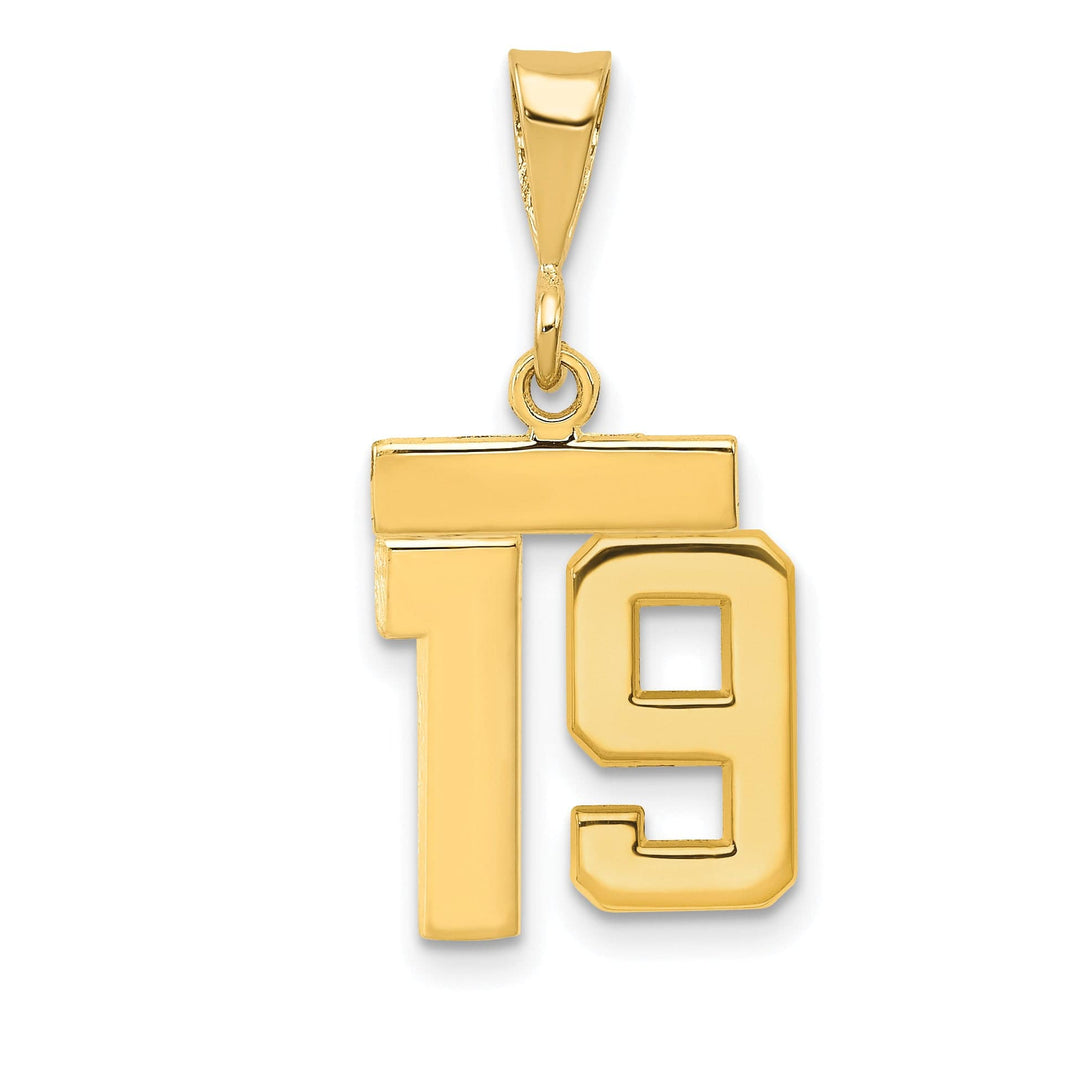 Lovely Rita's Pendants & Charms 14k yellow gold small polished number 19 charm