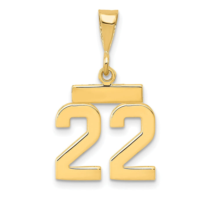 Lovely Rita's Pendants & Charms 14k yellow gold small polished number 22 charm