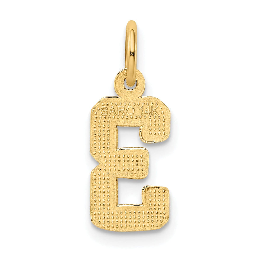 Lovely Rita's Pendants & Charms 14k yellow gold small polished number 3 charm