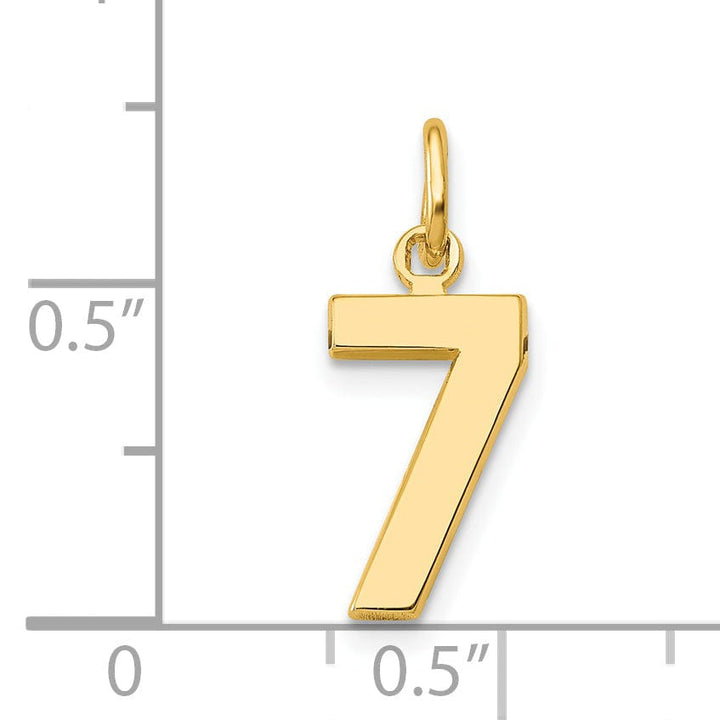 Lovely Rita's Pendants & Charms 14k yellow gold small polished number 7 charm