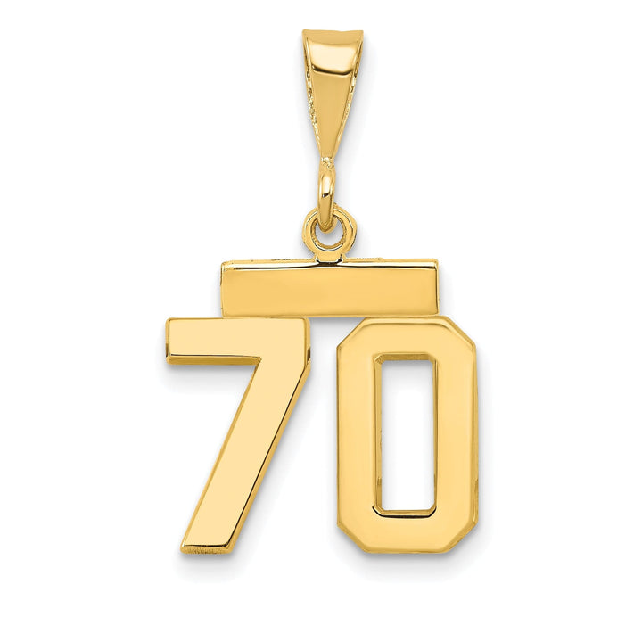 Lovely Rita's Pendants & Charms 14k yellow gold small polished number 70 charm