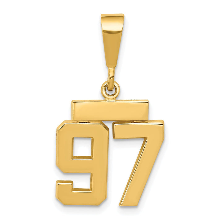 Lovely Rita's Pendants & Charms 14k yellow gold small polished number 97 charm
