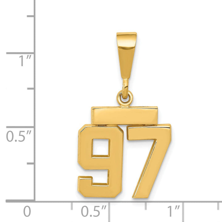 Lovely Rita's Pendants & Charms 14k yellow gold small polished number 97 charm