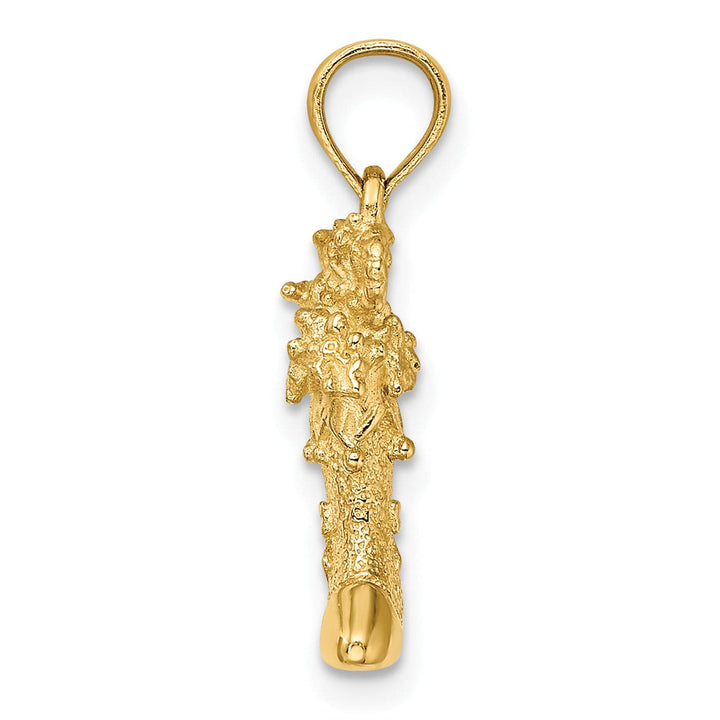 Lovely Rita's Pendants & Charms 14k Yellow Gold Solid 3-D Christmas Stocking Charm Pendant