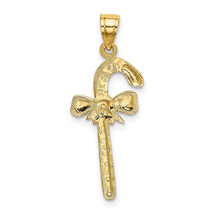 Lovely Rita's Pendants & Charms 14k  Yellow Gold Solid Polished Candy Cane Charm Pendant