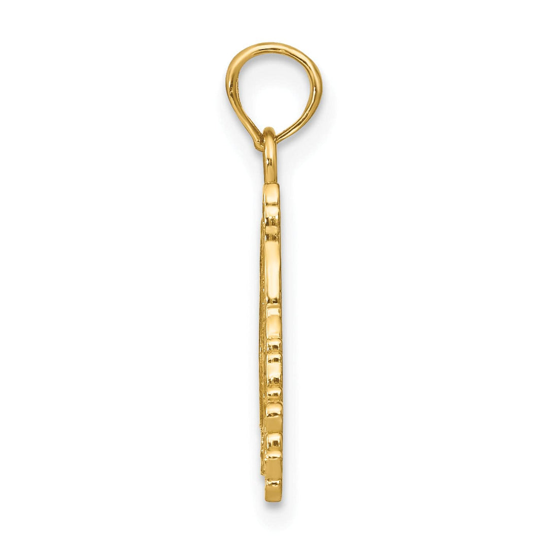 Lovely Rita's Pendants & Charms 14K Yellow Gold Textured Finish Flat Santa Face Charm Pendant