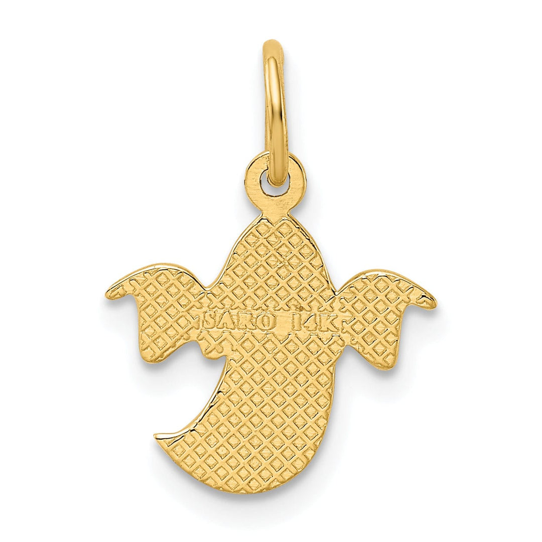 Lovely Rita's Pendants & Charms 14k Yellow Gold Textured Finish Ghost Charm Pendant