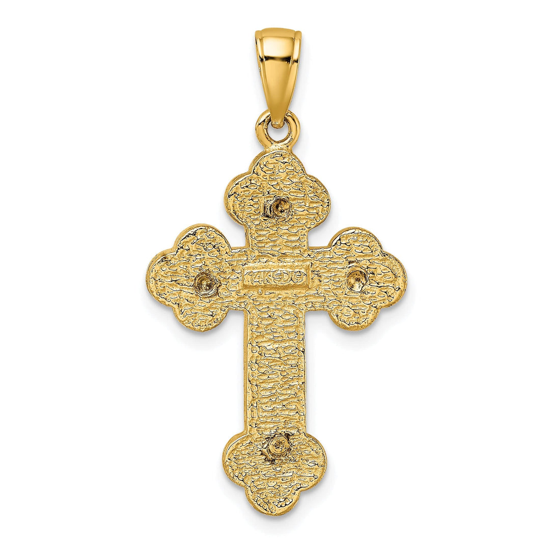 Lovely Rita's Pendants & Charms 14K Yellow Gold Textured Fluer de Lis Cross Pendant