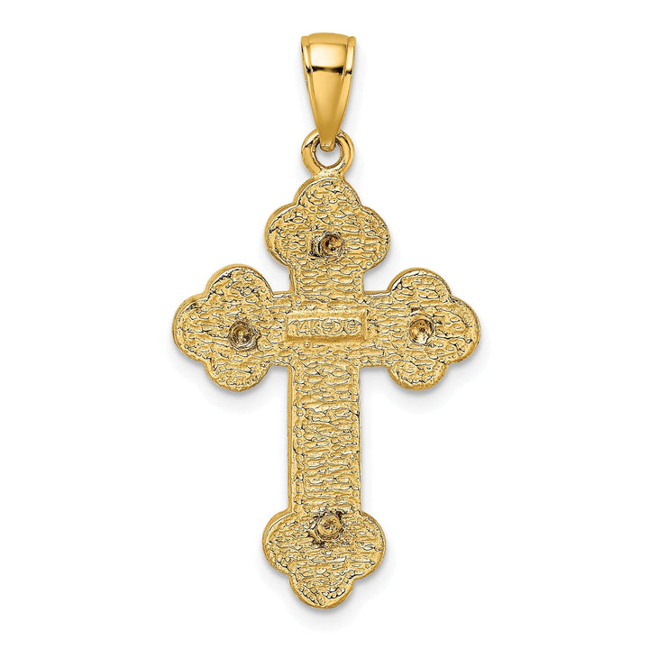 Lovely Rita's Pendants & Charms 14K Yellow Gold Textured Fluer de Lis Cross Pendant