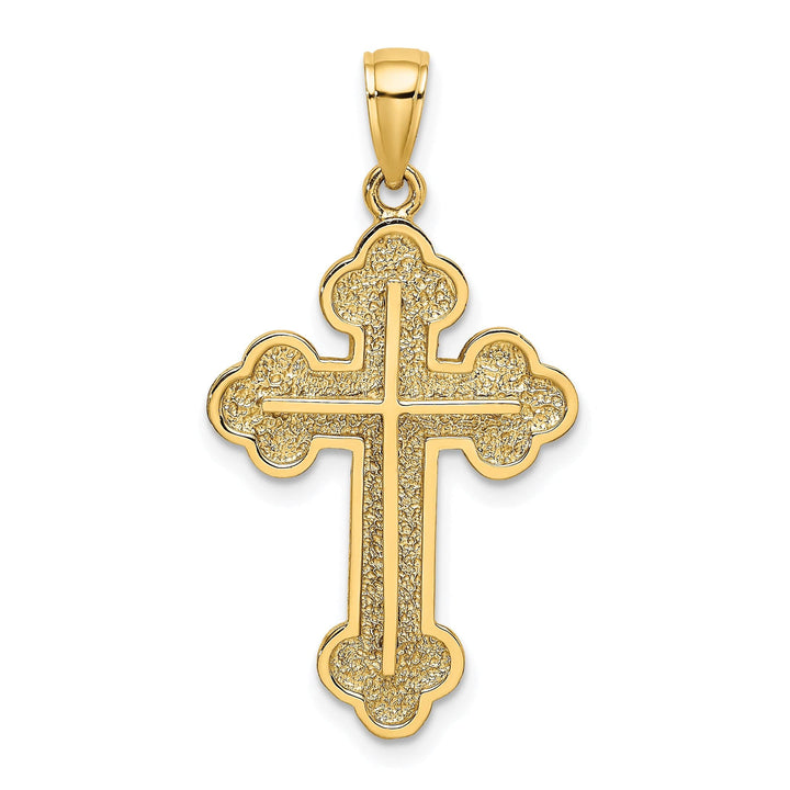 Lovely Rita's Pendants & Charms 14K Yellow Gold Textured Fluer de Lis Cross Pendant