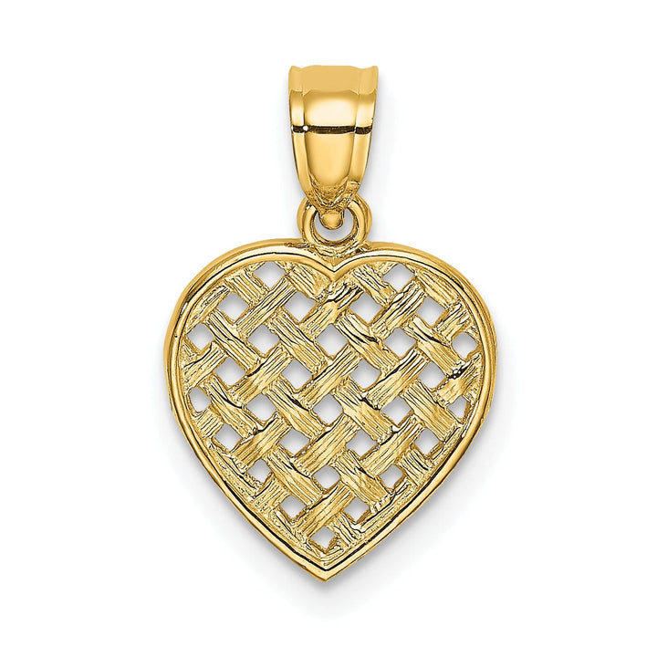 Lovely Rita's Pendants & Charms 14k Yellow Gold Textured Woven Filigree Heart Design Pendant