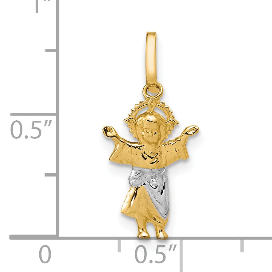 Lovely Rita's Pendants & Charms 14K Yellow Gold Timeless Polished Diamond-Cut Infant Jesus Pendant