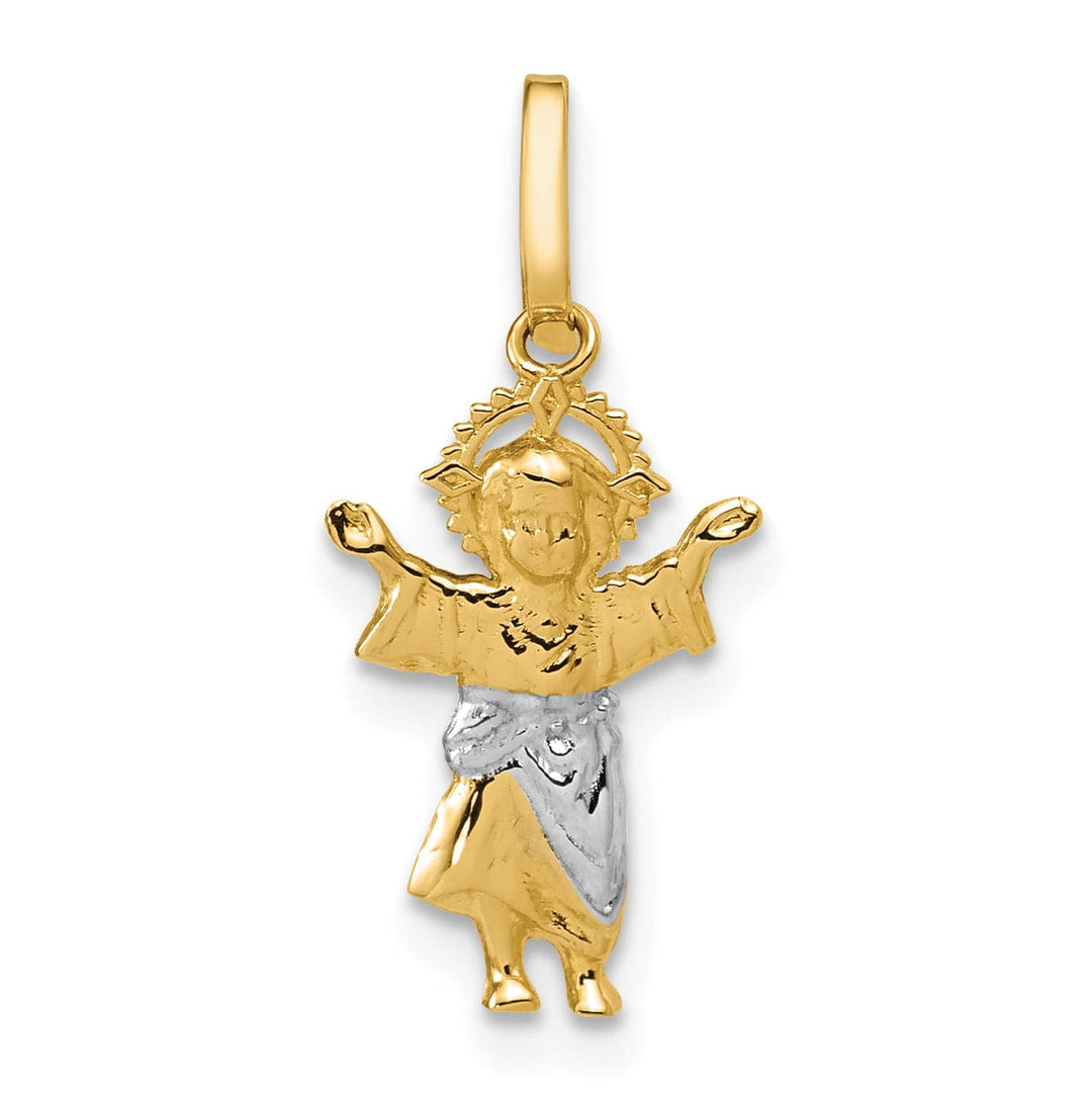 Lovely Rita's Pendants & Charms 14K Yellow Gold Timeless Polished Diamond-Cut Infant Jesus Pendant