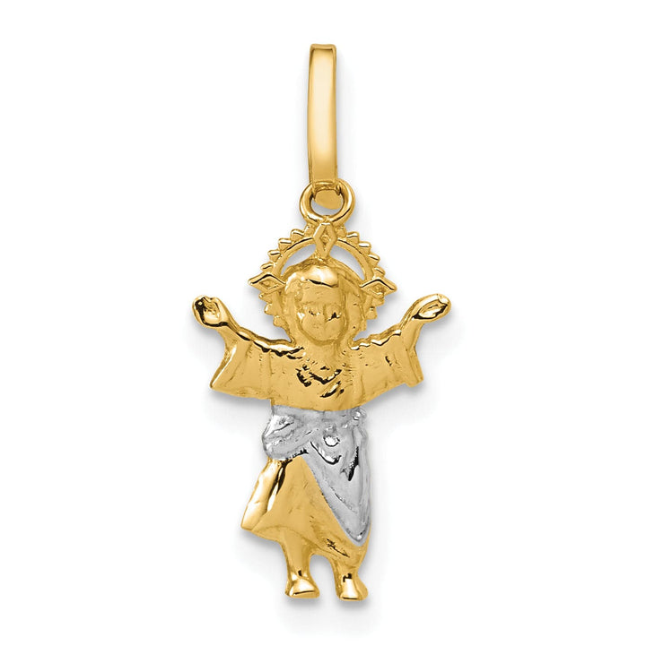 Lovely Rita's Pendants & Charms 14K Yellow Gold Timeless Polished Diamond-Cut Infant Jesus Pendant