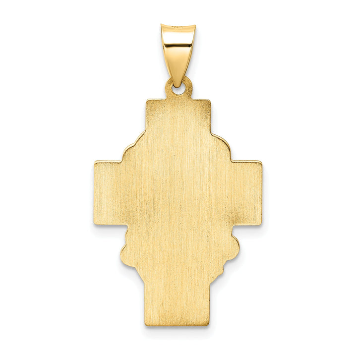 Lovely Rita's Pendants & Charms 14K Yellow Gold Timeless Polished Jesus Face Cross Pendant