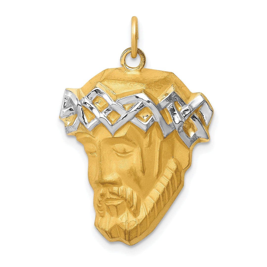 Lovely Rita's Pendants & Charms 14K Yellow Gold Timeless Rhodium Polished Large Jesus Medal