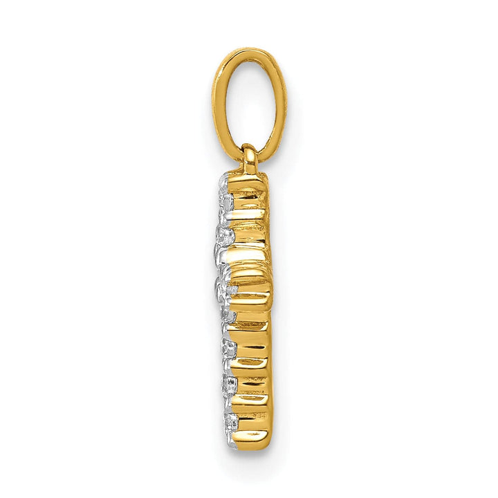 Lovely Rita's Pendants & Charms 14k Yellow, White Gold 1/10 CT Diamond Latin Cross Pendant
