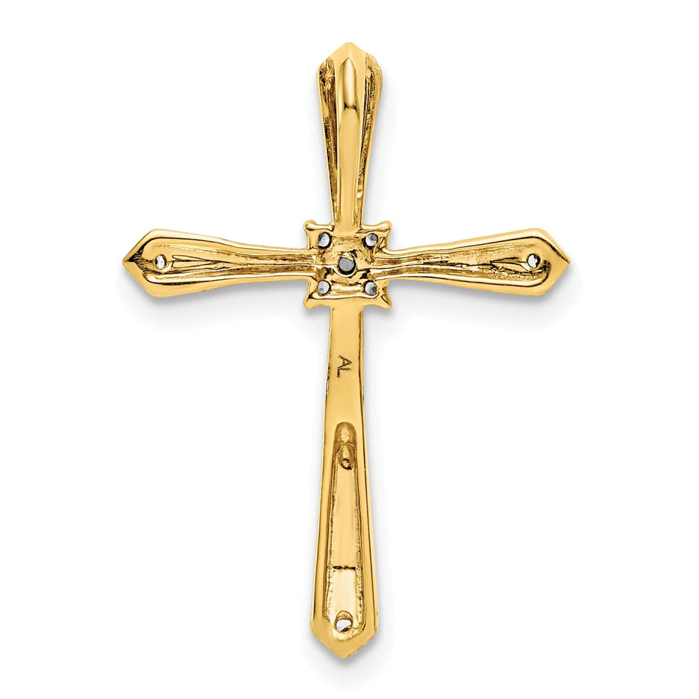 Lovely Rita's Pendants & Charms 14k Yellow, White Gold 1/20 CT Diamond Cross Chain Slide Pendant