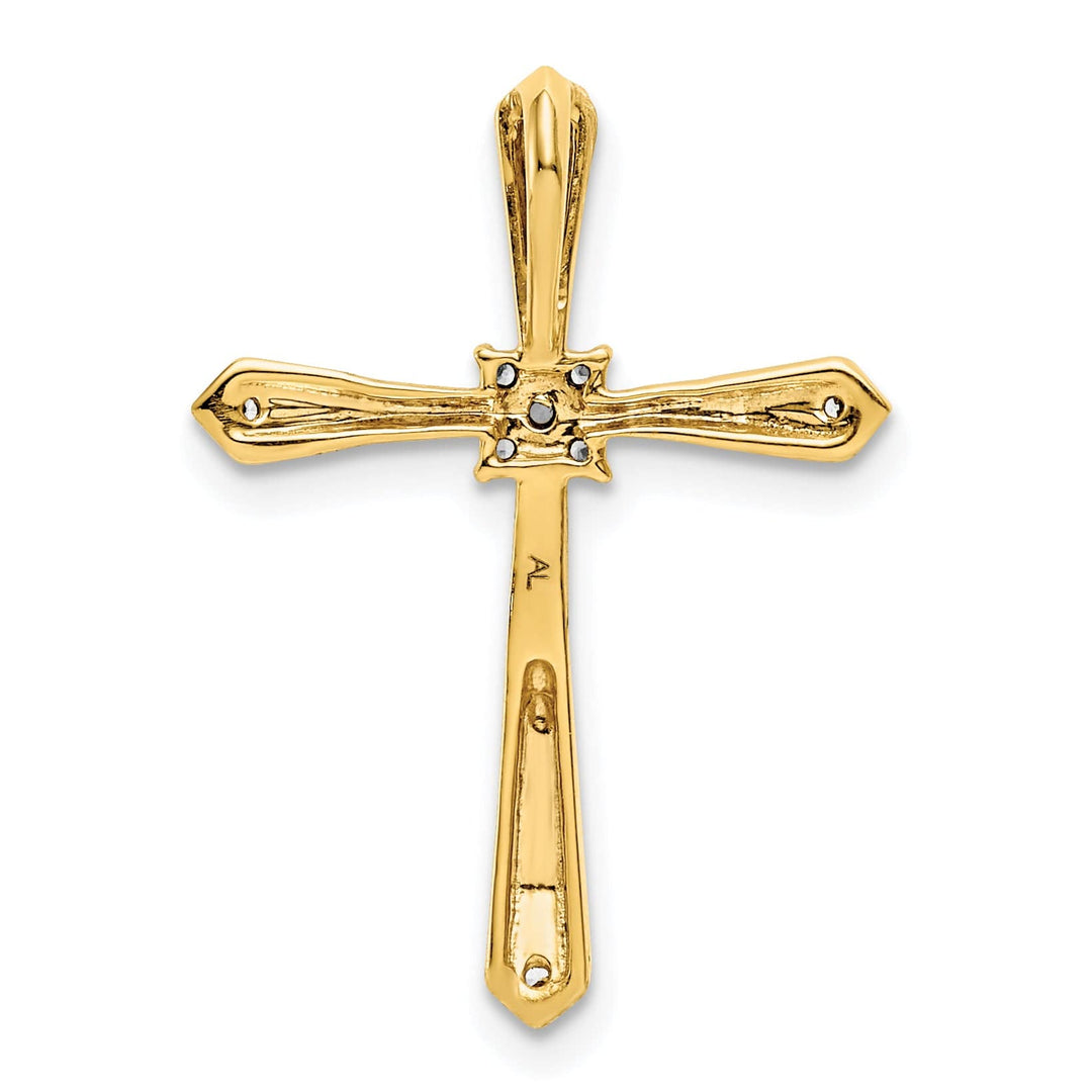 Lovely Rita's Pendants & Charms 14k Yellow, White Gold 1/20 CT Diamond Cross Chain Slide Pendant