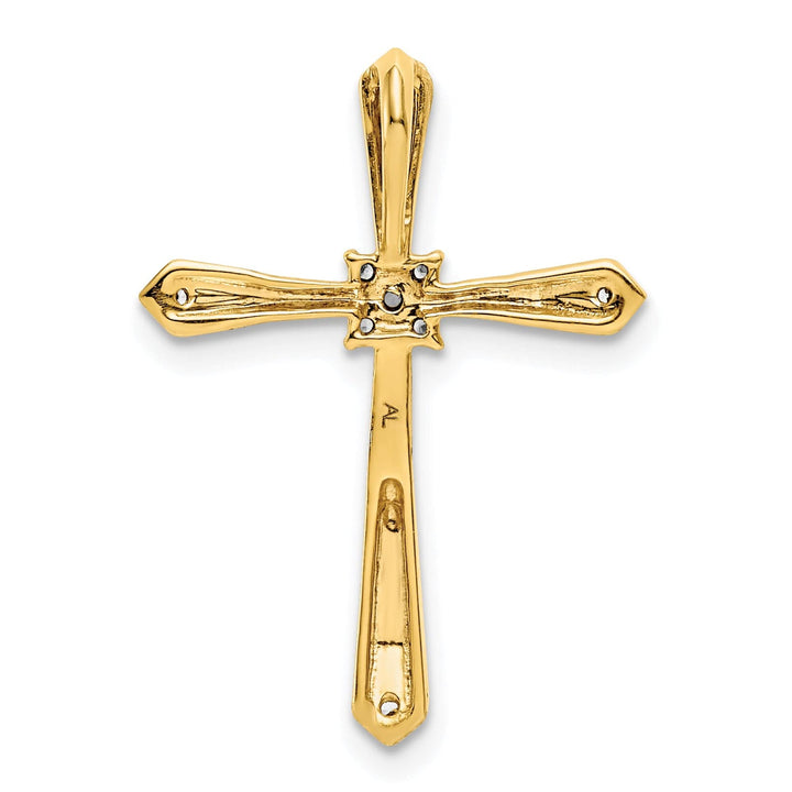 Lovely Rita's Pendants & Charms 14k Yellow, White Gold 1/20 CT Diamond Cross Chain Slide Pendant