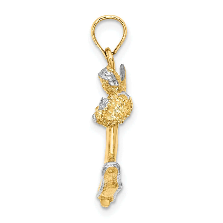 Lovely Rita's Pendants & Charms 14k Yellow, White Gold 3-D Angel Playing Violin Charm Pendant