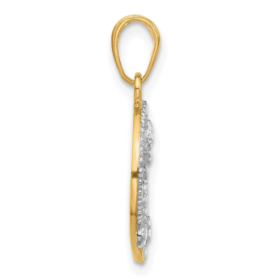 Lovely Rita's Pendants & Charms 14K Yellow, White Gold D.C Butterflies Circle Design Pendant