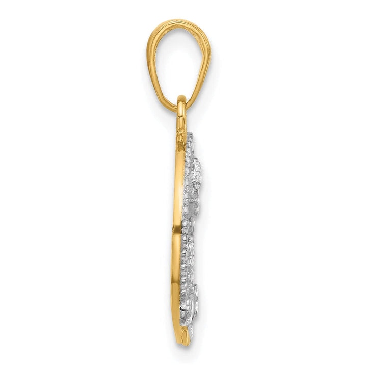 Lovely Rita's Pendants & Charms 14K Yellow, White Gold D.C Butterflies Circle Design Pendant