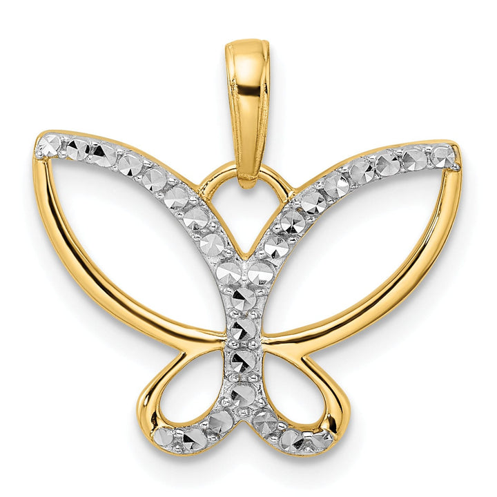Lovely Rita's Pendants & Charms 14k Yellow,White Gold D.C Butterfly Charm Pendant