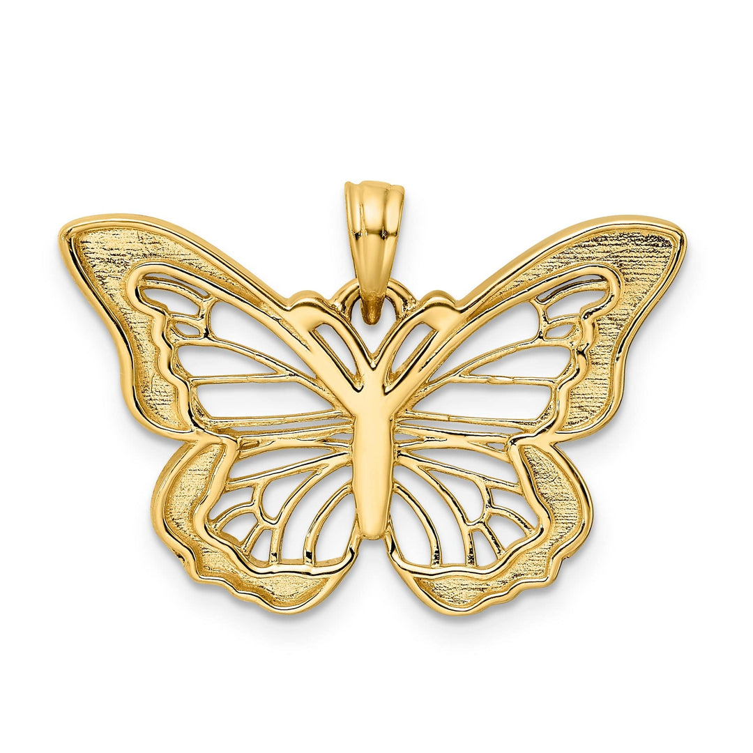 Lovely Rita's Pendants & Charms 14k Yellow, White Gold D.C Butterfly Design Pendant